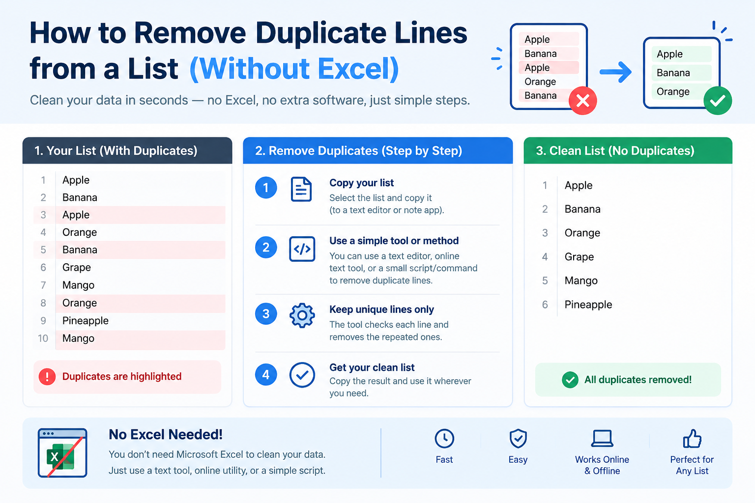 How to Remove Duplicate Lines from a List